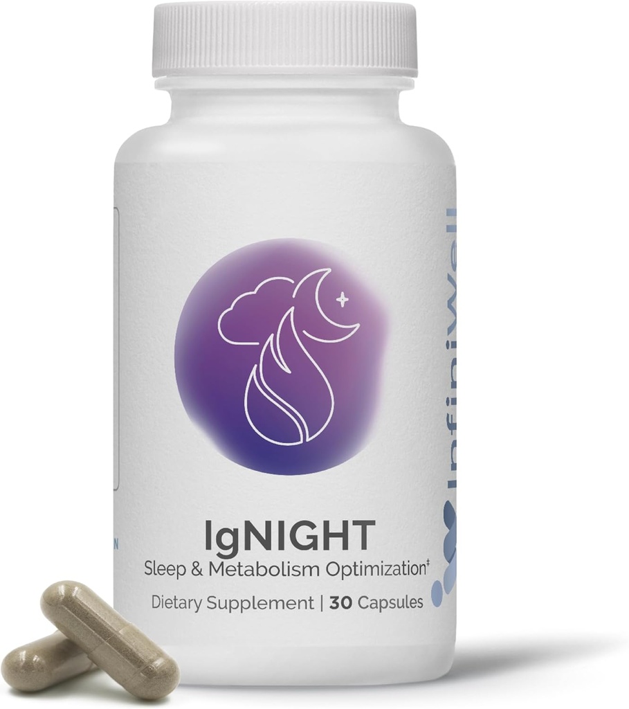 InfiniWell IgNIGHT - Valerian Root & Ashwagandha Sleep Aid with Grains of Paradise to support Metabolic Health - Promote Healthy Metabolic Function while You Sleep - (30 Kapseln)