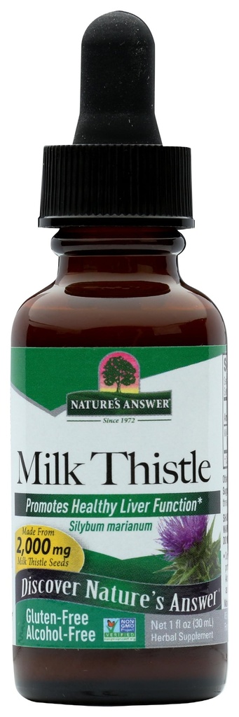 La réponse de la nature extrait de chardon de lait de favoriser une fonction saine du foie de nettoyage et de désintoxication Supplément de 1 oz non-OGM, certifié Kosher et sans gluten