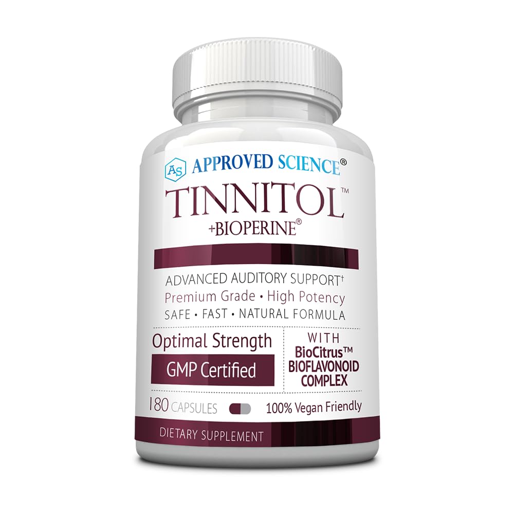 Approved Science Tinnitol - Tinnitus Support Supplement - Ease Ringing in the Ears - Boost Inner Ear Health - 1 Bottiglia - 3 mesi di alimentazione - Made in the USA