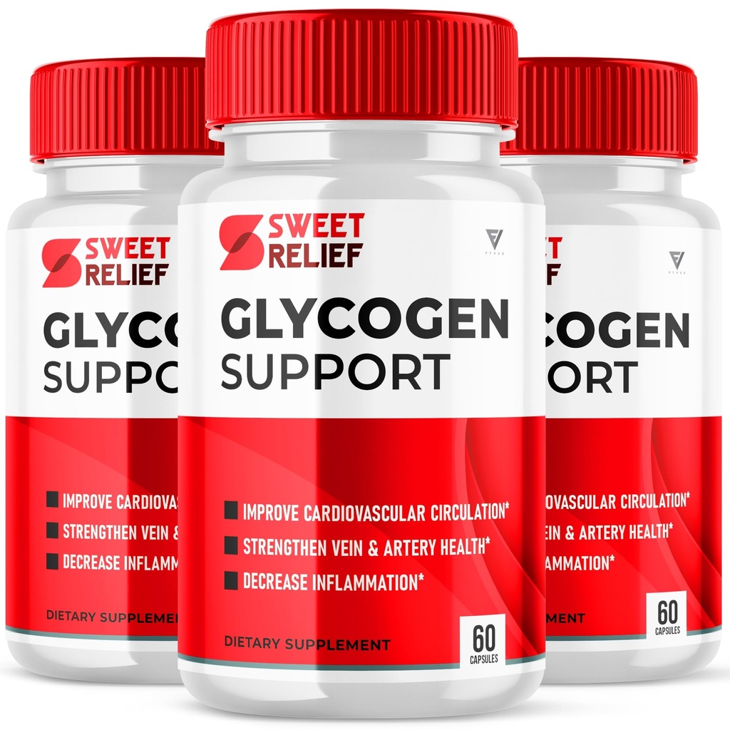 (3 Pack) Sweet Relief Glycogen Unterstützung für Gelenke Blutgefäß-Releaf, Sweetrelief Glycogen Unterstützung Ergänzung Kapseln, Glucogen O Neil Glyco Optimizer Cleanse Control Restore (180 Kapseln)
