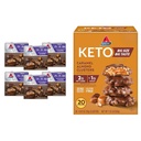 Atkins Pecan Caramel & Caramel Amandes Clusters, 60 & 20 comte, haute fibre, faible sucre, faible glucides