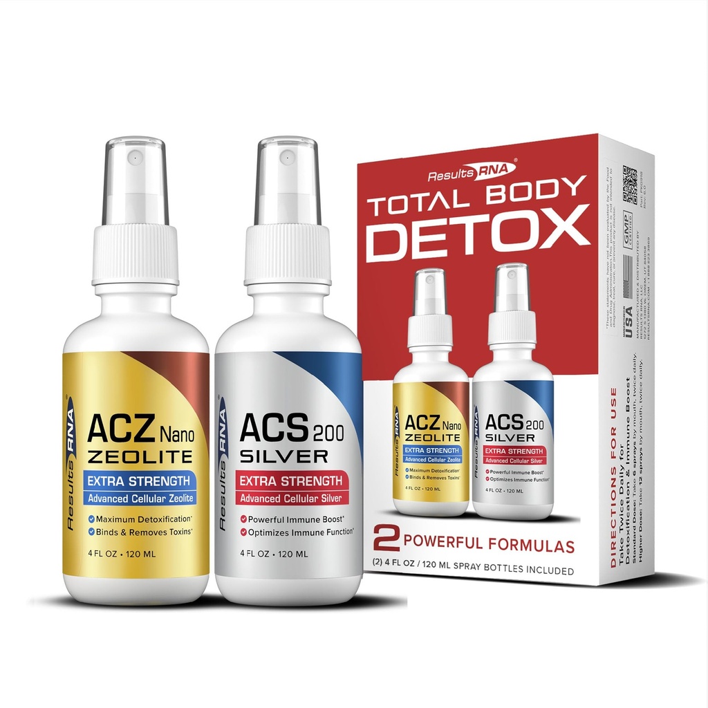 Risultati RNA – Total Body Detox Extra Strength System – ACS 200 Silver & ACZ Nano Zeolite aiutano a disintossicare & Boost Immunity (4 oz - 60 giorni)