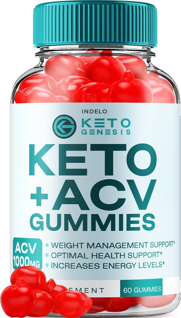 Keto Genesis ACV Gummies Advanced Gummies 1000mg, Genesis Keto + ACV Gestione del peso Gummies Aceto di mele Genesi Integratore alimentare Genesi Gummies Recensioni Vitamina B12 B6 (60 Gummies)