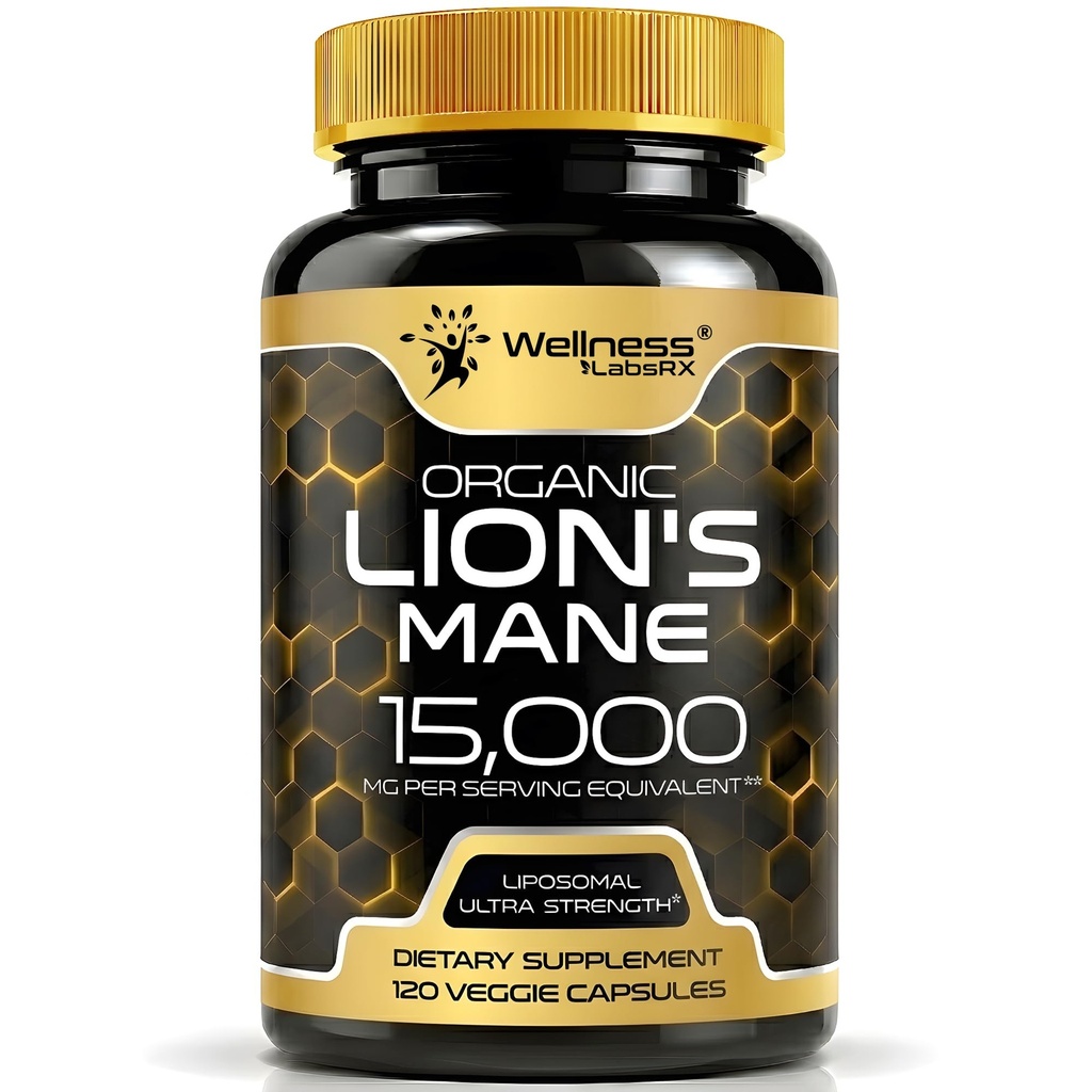 Leoni Mane Supplemento capsule - 120 Conte - Mushroom Supplement, Brain Supplements for Memory and Focus, Lion's Mane Mushroom Capsule Organic - Supporto cognitivo e immunitario, Focus Supplement