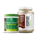 Bundle of Amazing Grass Greens Superfood Powder: Originale, 30 Servings + Isopure Chocolate Vegan Protein Powder, Plant Based, Organic Pea Protein, Dairy Free, 20 Servings (Packaging May Vary)