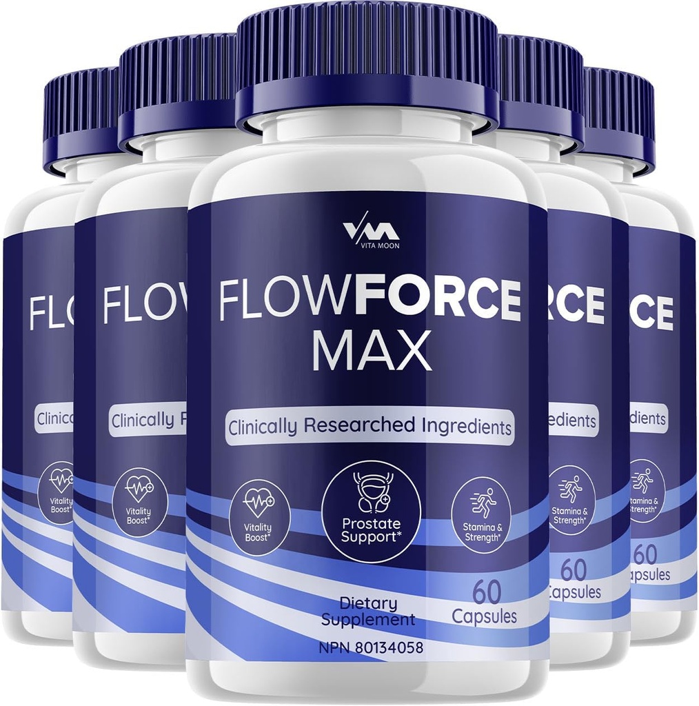 (5 Pack) FlowForceMax Prostate Support Capsule - Flow Force Max Pills Supplement, Massima resistenza, Nuova Formulazione Multivitamina Migliorata, FlowForceMax Recensioni, 300 Capsule
