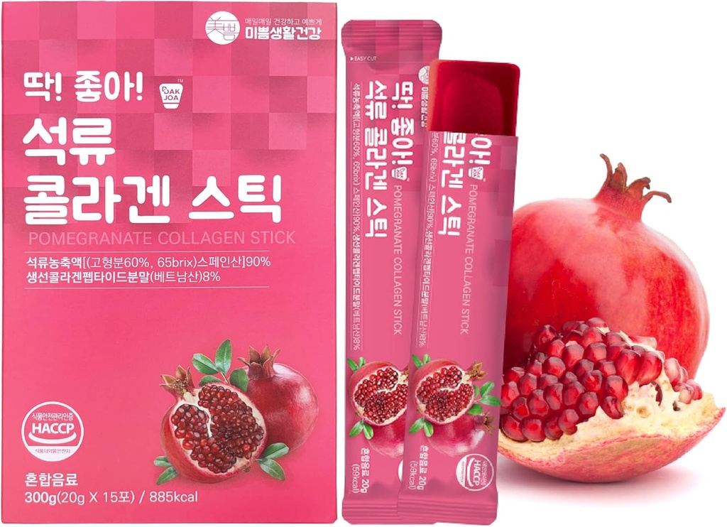 Pomégranat Collagène Jelly Stick 20g * 15 Stick 1.600mg Collagène de poisson faible moléculaire Anti-âge [DDAKJOA]