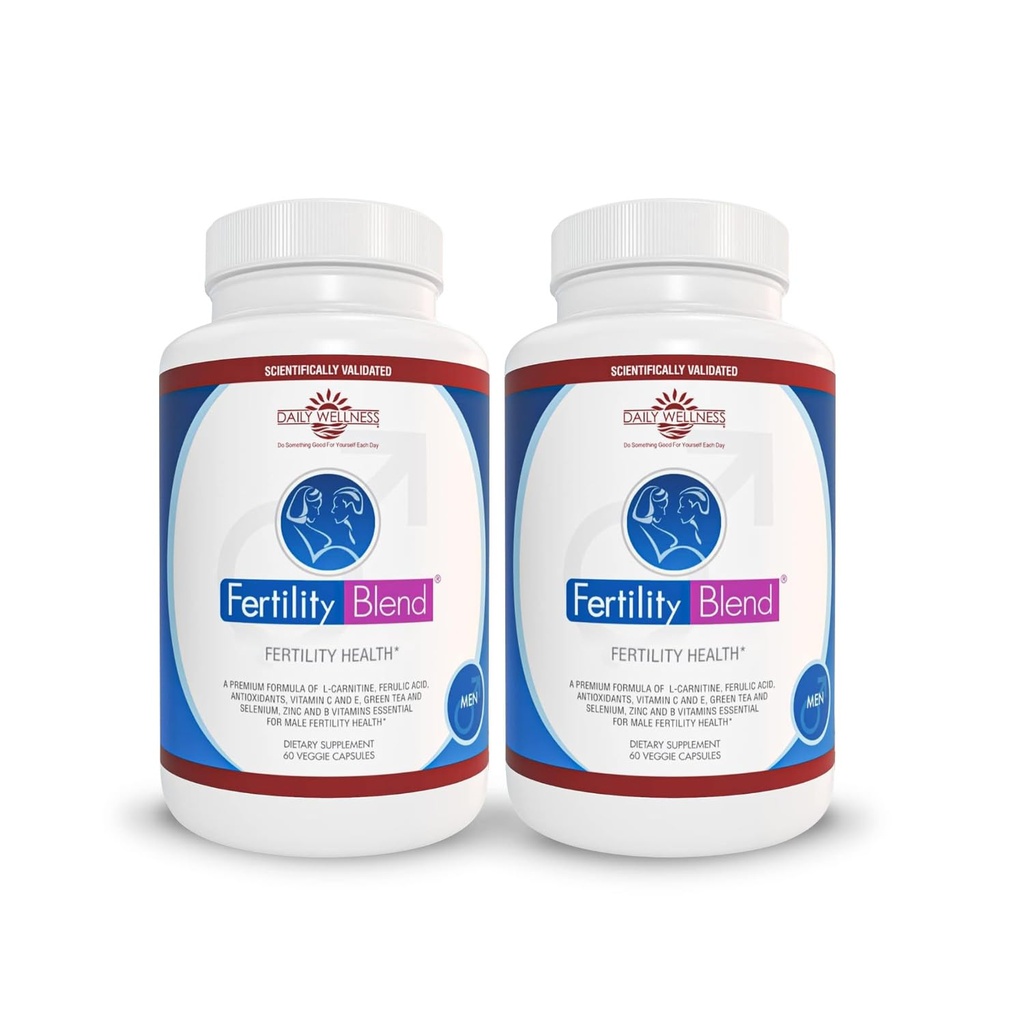 Wellness giornaliero per gli uomini - Integratori di fertilità maschile, Pillole di miscela di vitamina - Conto maschile Pre-concezione per lui - Integratori di fertilità per gli uomini - 60 capsule, 2 Pack