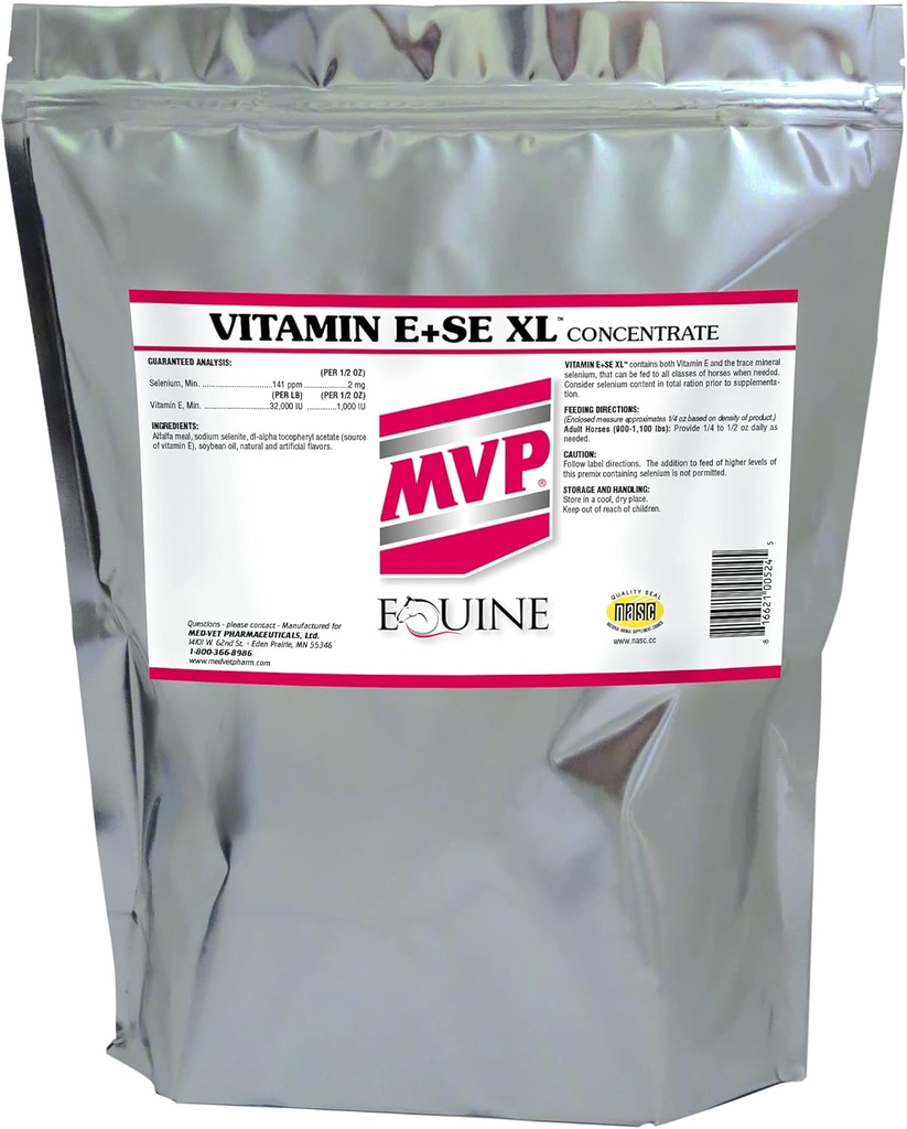 Vitamin E/SE XL (10lb) Konzentrierte Formel zur Unterstützung gesunder Muskelfunktion in Pferden