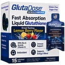 Liquid Glutathione Drops, Lemon Berry Acerola aromatizzata con Zinco, Vitamina giornaliera & Mineral Blend, Zero Sugar Formula, 0.34 fl oz, Confezione da 15