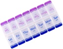 Pill Organizer 7 giorni, Pill Box 2 volte al giorno PM Pill Case, settimanale Pill Container Portable Travel Medicine Box per Vitamine e Integratori (Blue-Purple)