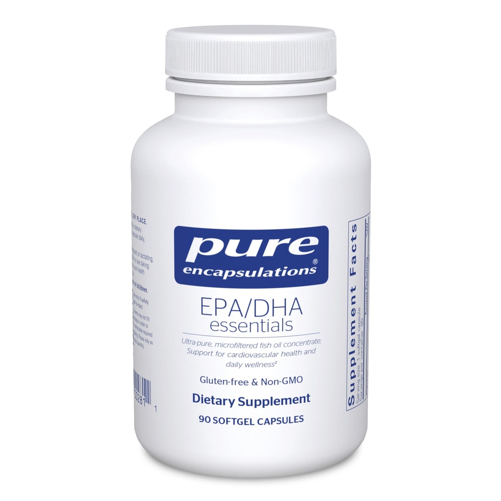 Encapsulations pures EPA/DHA Essentials - Supplément concentré d'huile de poisson pour soutenir la santé cardiovasculaire - Supplément EPA et DHA Premium avec capsules softgel Omega 3-90