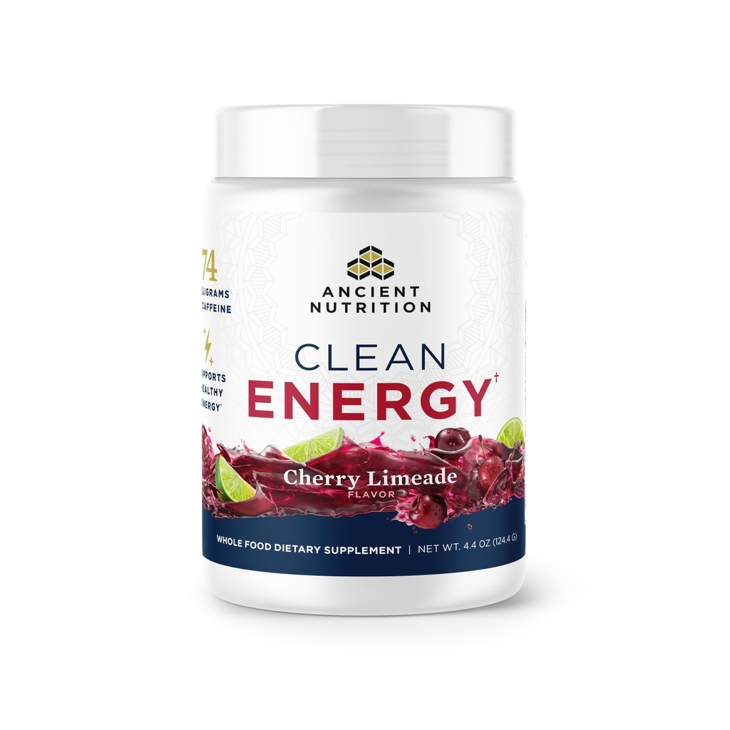 Antica Nutrition Clean Energy Powder, Cherry Limeade, Supporta l'energia sana e la salute cognitiva, promuove l'allerta' mentale e la messa a fuoco, 30 Serve