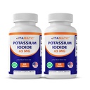 Vitamatic Potassium Iodide 65 mg per Serving - 60 Compresse - Supporto tiroide - Pillole KI (60 Conta (Pacchetto di 2))