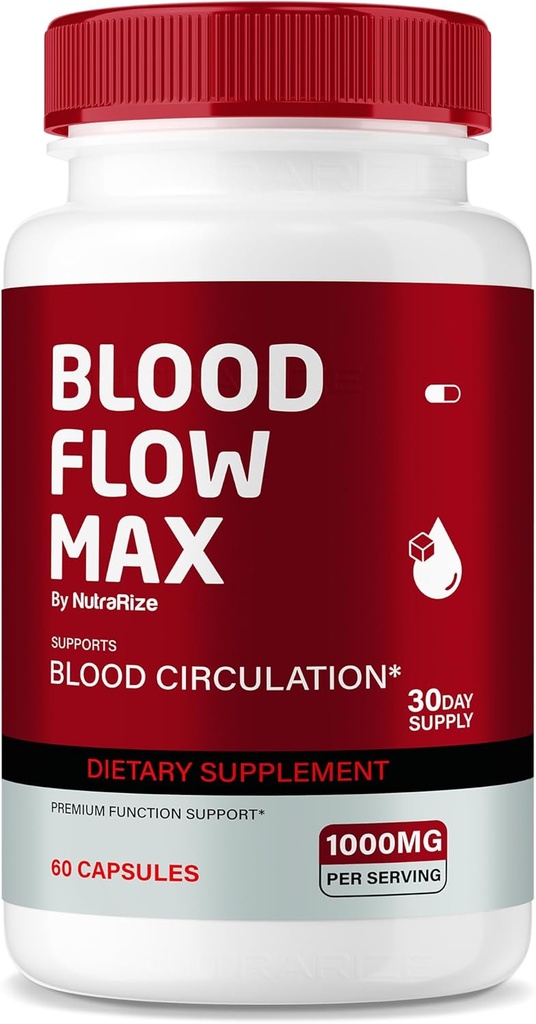 NutraRize Blood Flow Max Capsules, Advanced Blood Support Formula, Maximum Strength Supplement for Healthy Blood Circulation, All Natural Vitamin Pills for Overall Wellness, Bewertungen (60 Kapseln)