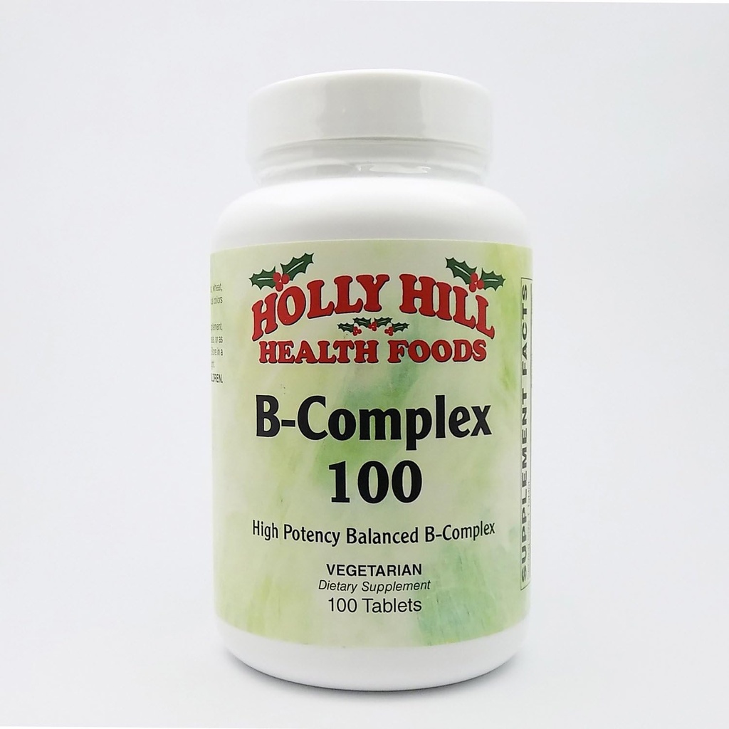 Holly Hill Health Foods, B Complex 100 Formula Vegetariana, 100 compresse