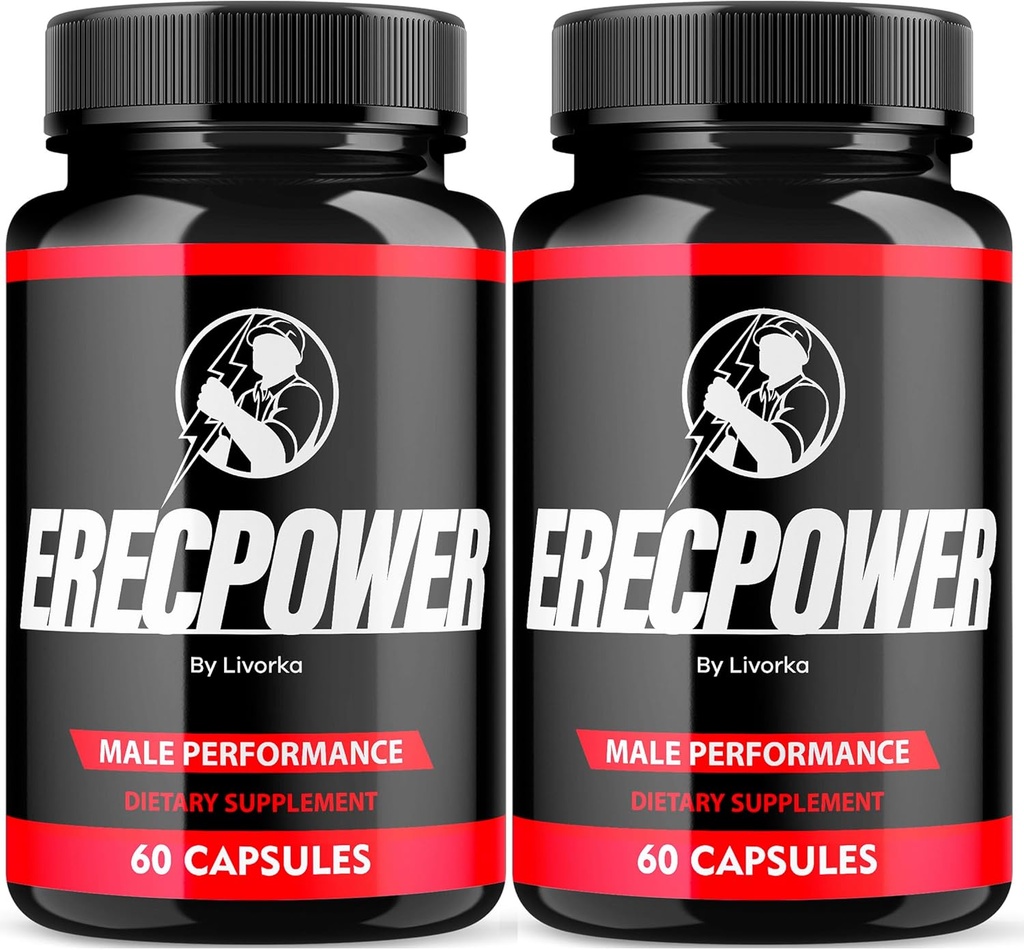 LIVORKA Erecpower Multivitamin Male Performance Kapseln für Herren Gesundheit, Advanced Formula - 120 Kapseln (2 Monate Versorgung) - Paket von 2
