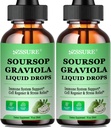 (2 Pack) Soursop Graviola Leaf Liquid Drop | Soursop Bitters Liquid w/Sea Moss, Vitamina C & Cinnamon per Cell Support & Regeneration, Immunity, Liver, Zzz & Antioxidant | Alta assorbimento Vegan