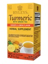 Hyleys Ginger Turmeric Tea Limone Flavor - 25 Borse di tè (6 Pack - 150 Borse di tè Totale) - Wellness Herbal Supplement Green Tea