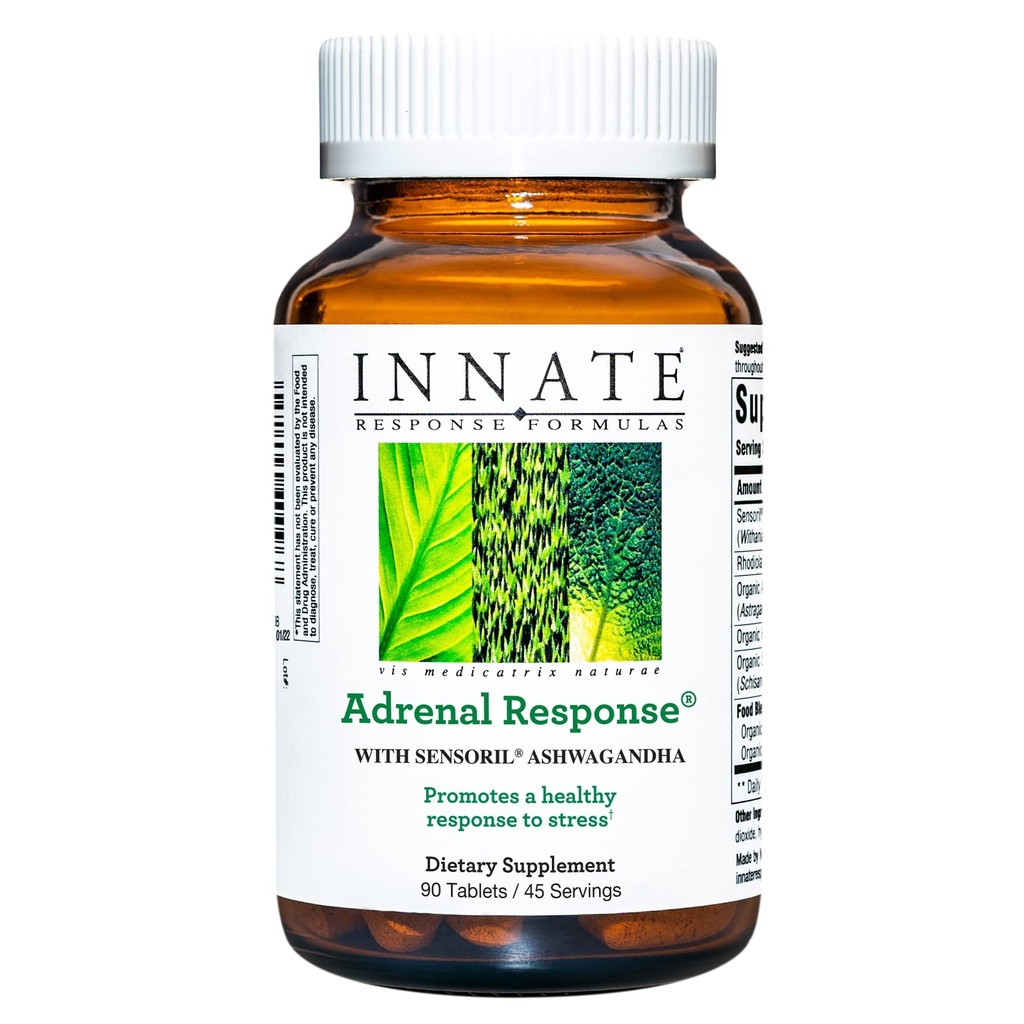 Formula di risposta INNATE - Supplemento di erbe di risposta adrenale - Con Ashwagandha - Promuove la risposta di stress ottimale - Non OGM, Vegetariano e Made Without 9 Allergeni alimentari - 90 compresse (45 Serve)
