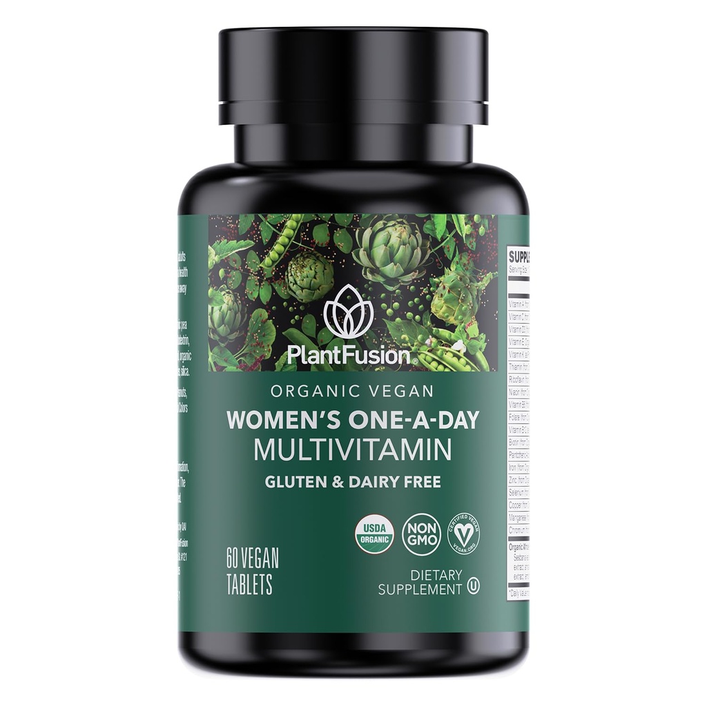 PlantFusion Organic Multivitamin für Damen - Eine tägliche Ganze Lebensmittelmischung Frauen Multivitamin - Vegan, Non-GMO, Gluten Free & Dairy Free - 60 Tabletten (2 Monate Versorgung)