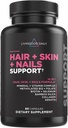 Livingood Daily Hair, Skin & Nails Supplement, 14-in-1 Formula con Biotina, Collage, Keratin, Bamboo, Selenium, Folate, B12, Zinc and More, Beauty Supplement per Donne & Uomini, Gluten Free, 60 Capsule