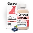 Genexa Kinderreines Acetaminophen | Pediatrician Bevorzugte Inhaltsstoffe | Schmerz & Fever Reducer für Kinder | Dye Free, 0% Künstliche Zusatzstoffe | Alter 2-11, Delicious Organic Blueberry Liquid, 4 fl oz
