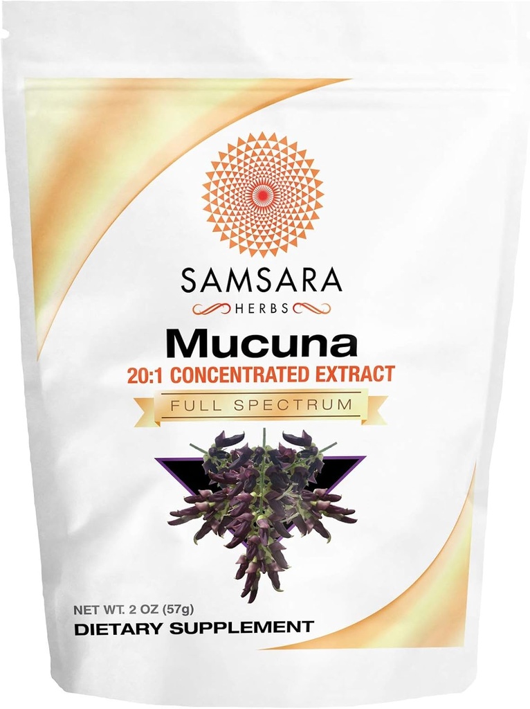 Samsara Kräuter Mucuna Pruriens (2oz/57g) - Pulverextrakt aus Velvet Bohnen