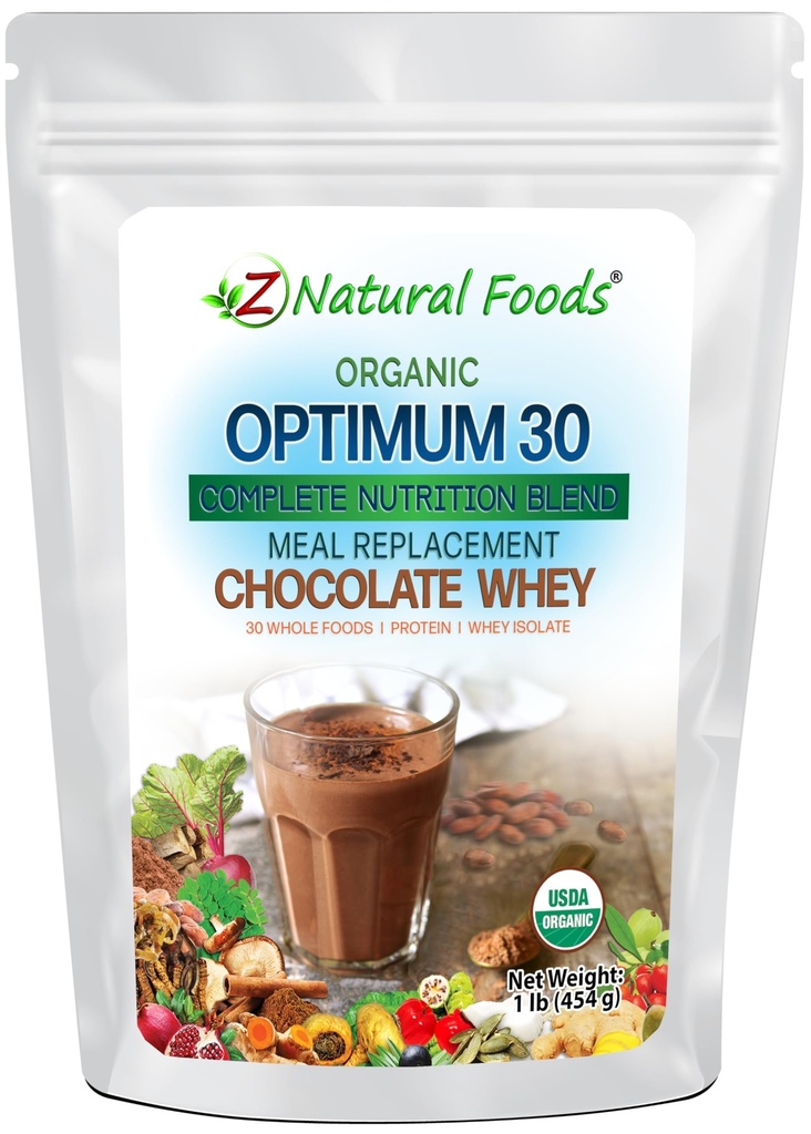 Z Cioccolato naturale Optimum 30 polvere di ricambio di Whey del cioccolato organico