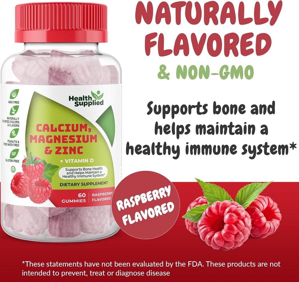 Calcium Magnésium & Zinc + Vitamine D Gummies.