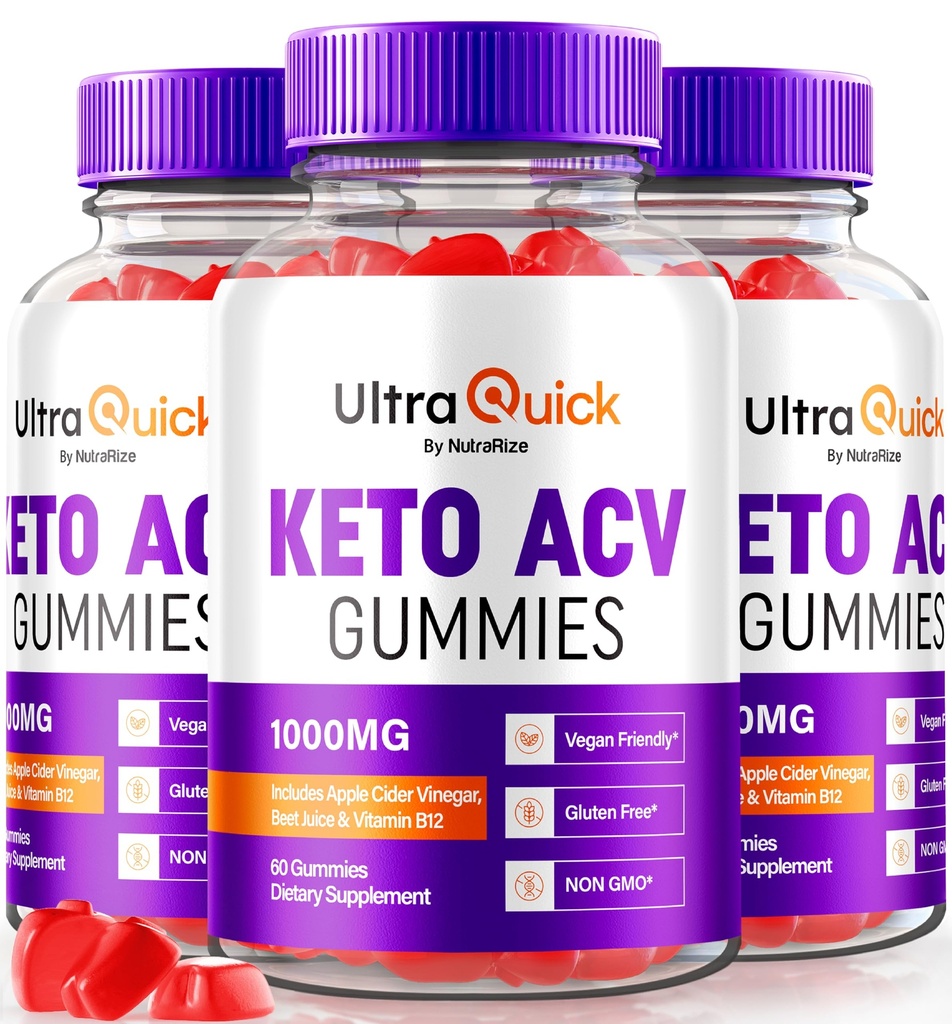 (3 Pack) Ultra Quick Keto ACV Gummies, Ultra Quick Keto ACV Gummies Supporto per la perdita di peso, Keto+ACV naturale, Premium Keto Plus ACV Formula, Aceto di sidro di mele Gummy, UltraQuick Ufficiale (180 Gummies)