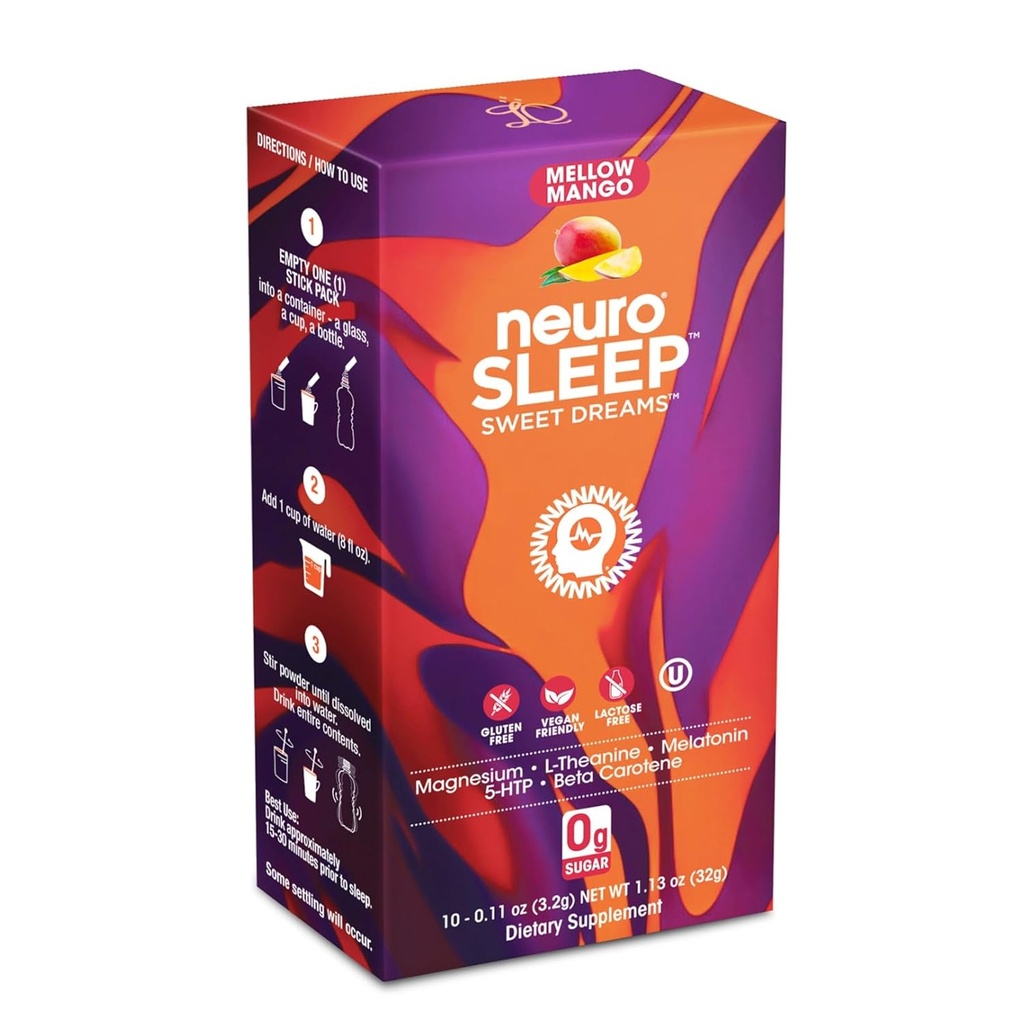 Neuro Sleep Mellow Mango, Powder Stick (Pack von 10)