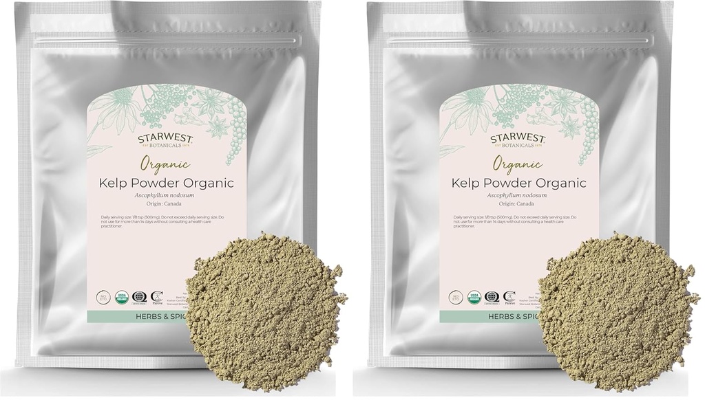Polvere organica di Kelp degli botanici di Starwest, 16 once (pacchetto di 2)