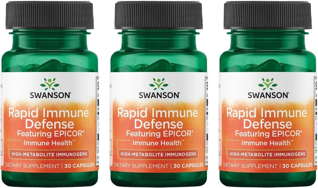 Swanson Rapid Immune Defense mit Epicor 500 mg 30 Caps (3 Pack)