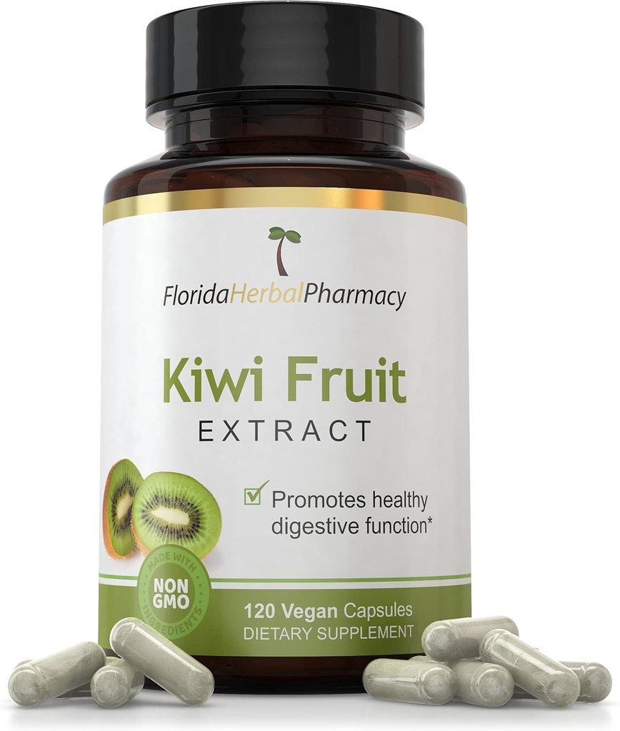 Florida Kräuter Apotheke, Kiwi Obst Extrakt Ergänzung Kapseln 10:1 (120 Kapseln) 500 mg pro Kapsel, 1000 mg Servieren
