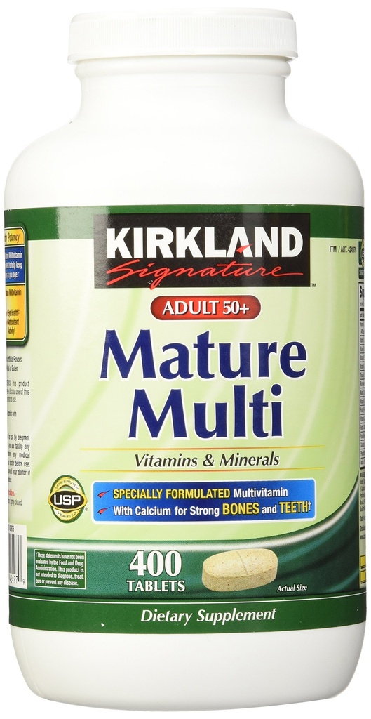 Kirkland Segnatura Adulti, 50 più Mature Multi Vitamins & Minerals, 400-Count Tablet