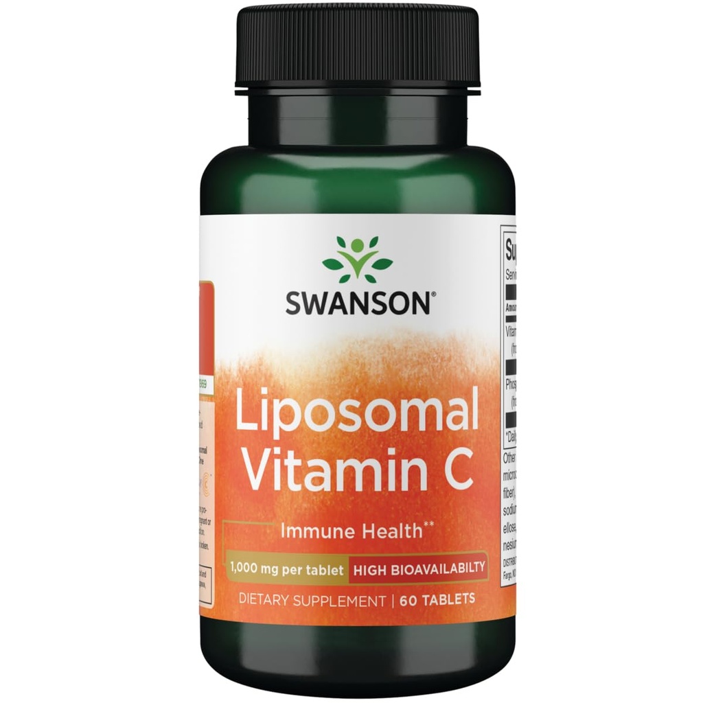 Swanson Liposomal Vitamin C - Hohe Bioverfügbarkeit 1000 mg 60 Tabs