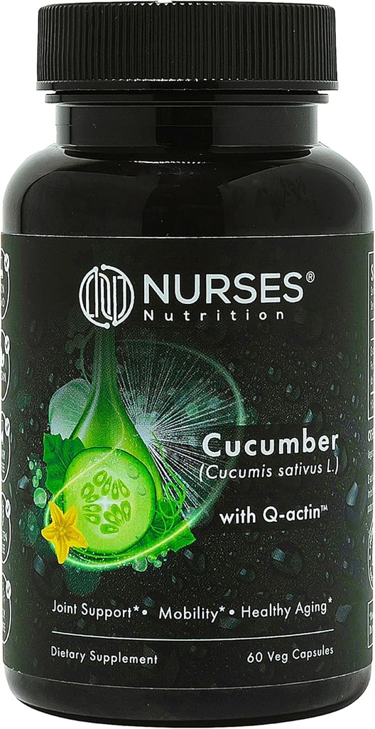 Études cliniques – Santé et rétablissement conjoints – Supplément de concombre Premium avec Q Actin – 2 mois d'approvisionnement – 60 capsules – tiers testé – sans gluten végétalien