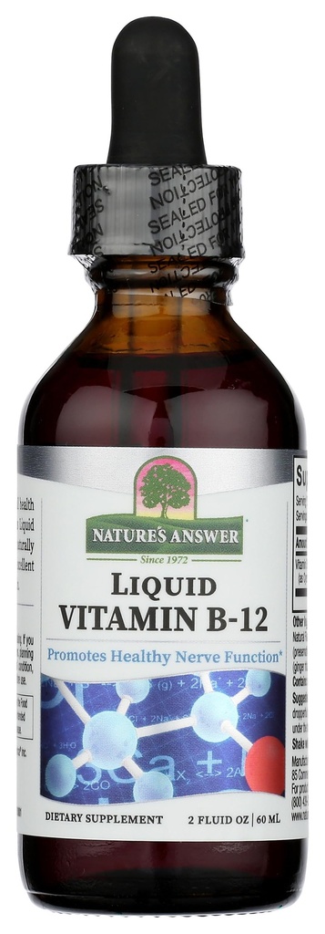 Nature's Antwort Flüssiges Vitamin B-12 | Fördert gesunde Nerve Funktion & Energie Levels | Natürlich aromatisiert & Glutenfrei 2oz