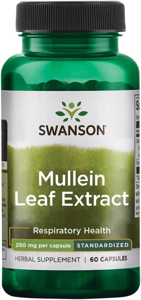Swanson Mullein Blatt Extrakt - Standardisierte 250mg 60 Kapseln