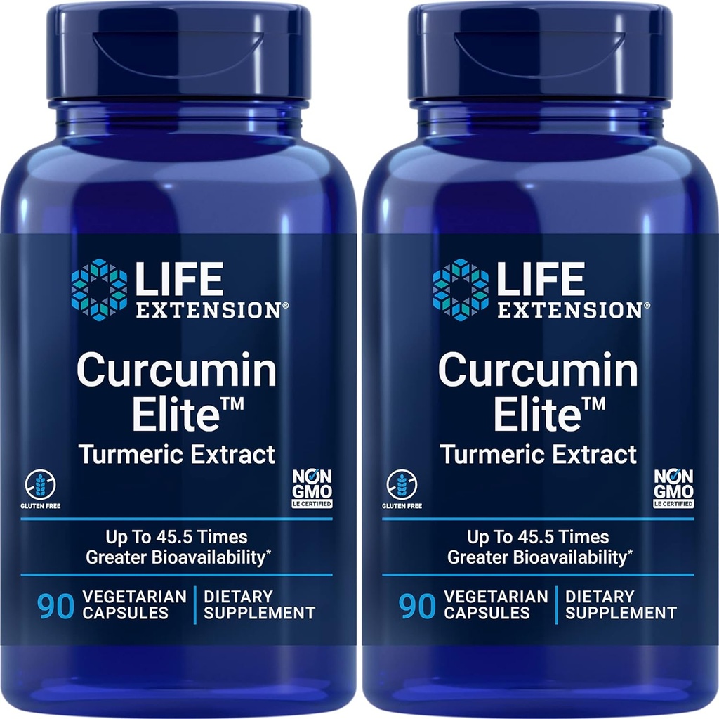 Life Extension Curcumin Elite Turmeric Extract, 90 Caps (Pack von 2)