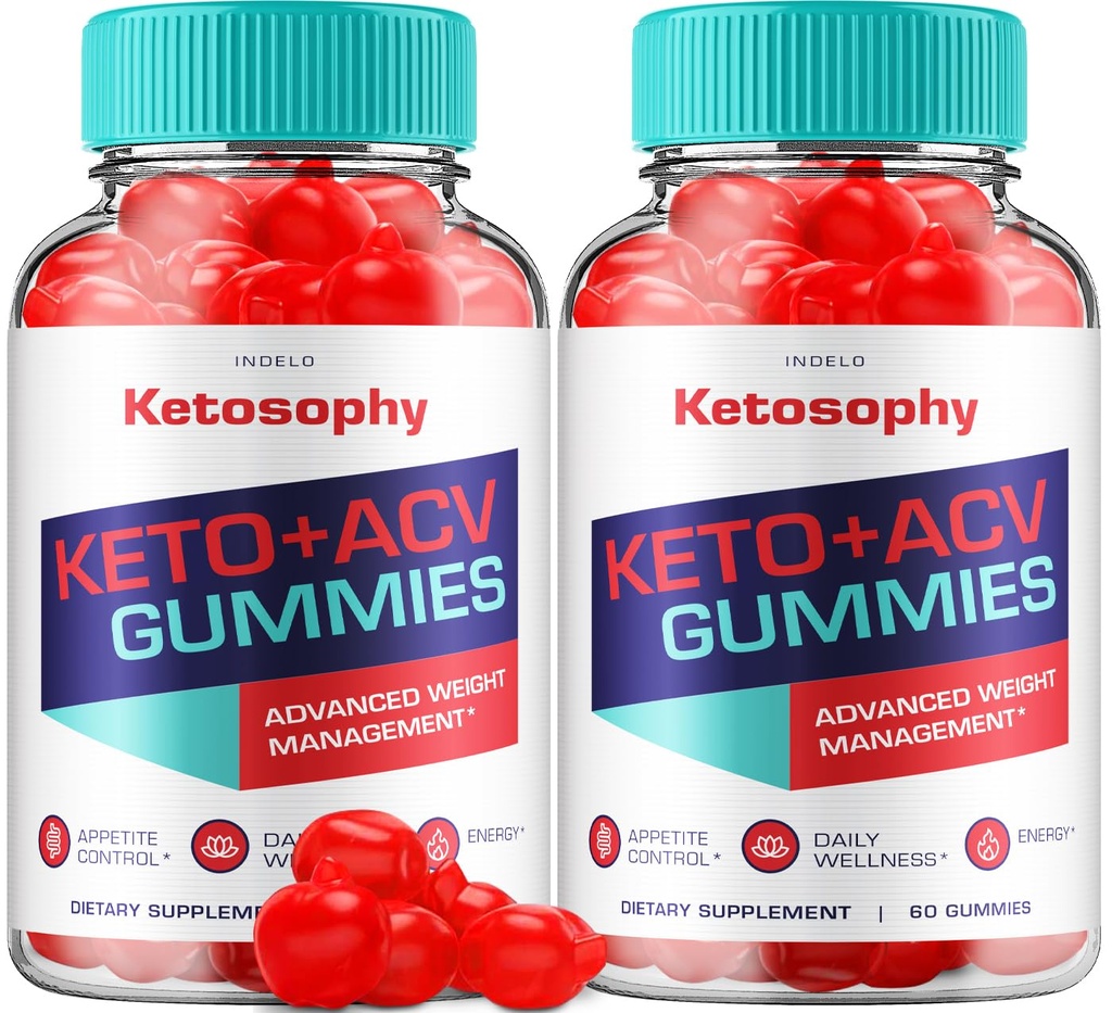 (2 Pack) KetoSophy Keto ACV Gummies - Perdita di peso avanzata KetoSophy Keto Plus Gummies Aceto di sidro di mele KetoSophy ACV Gummies Gestione del peso Integratori dietetici Donna (120 Gummies)