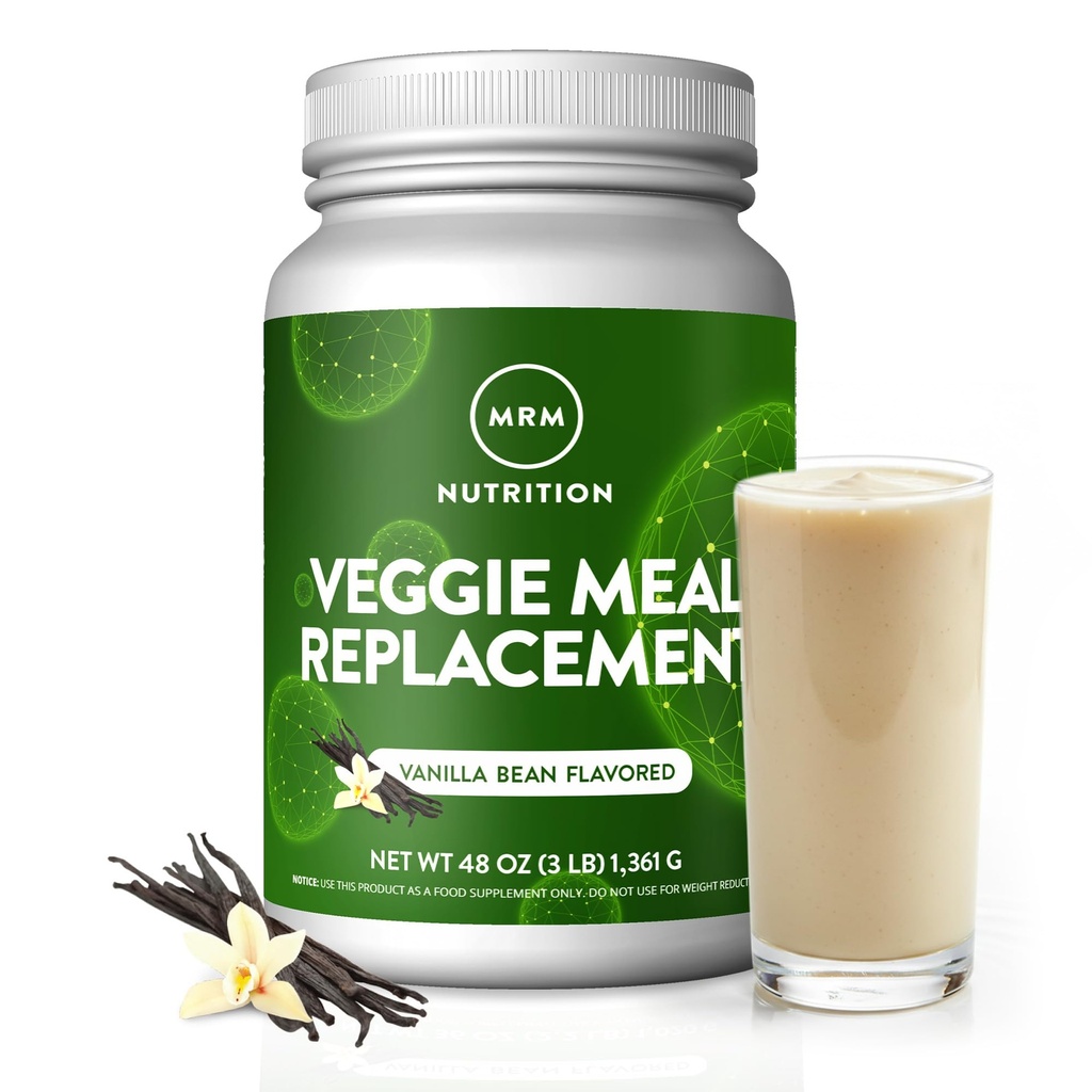 MRM Nutrition Veggie Meal Sostituzione Proteine | Vanilla Bean aromaed | 22g proteina a base vegetale completa | Pasto on-the-go | fame mediate | Formula macronutriente bilanciata | 28 porzioni