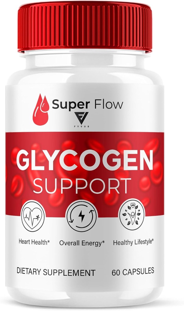 Super Flow SuperFlow Glycogen Support Kapseln, Super Flow Advanced Glycogen Health and Blood Wellness Support Supplement, SuperFlow Maximum Strength Glyco Formel Supplement (60 Kapseln)