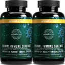 Primal Harvest Difesa Immune Primal: 10-in-1 Supporto Immune con Probiotici, Zinco, Vitamine C, B6, D3 & K2, Booster Immune per Adulti 60 capsule (2-Pack)