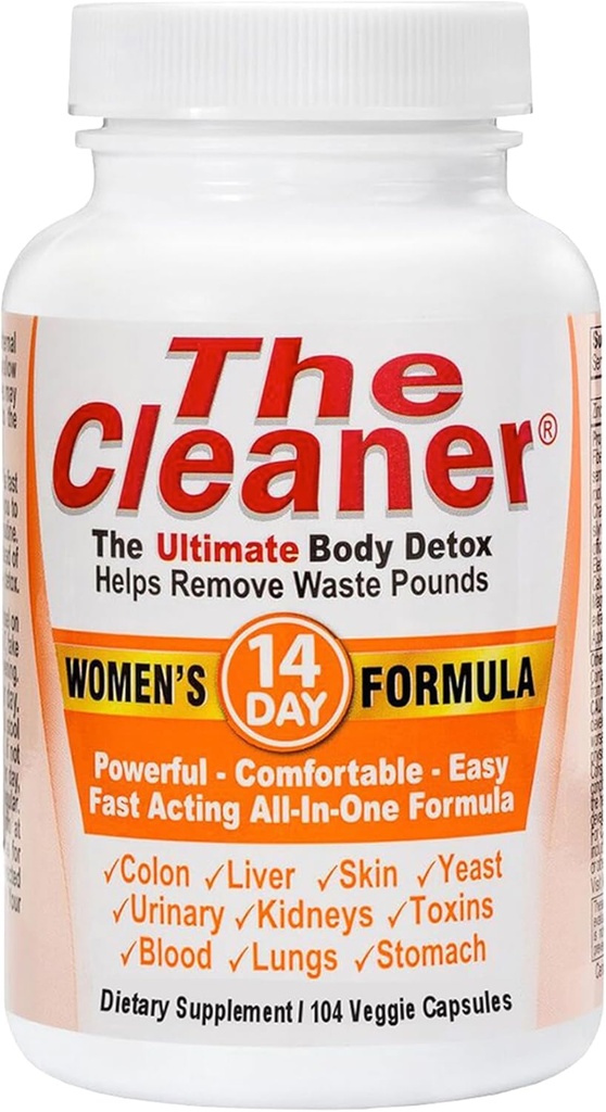 Century Systems The Cleaner Detox, potente formula di pulizia interna completa di 14 giorni per le donne, supporto salute digestiva, 104 capsule vegetariane