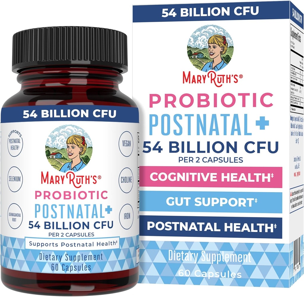 MaryRuth Organics Postnatal Probiotics for Breastfeeding Women | Nursing Probiotic Capsules with Vitamins | Minerals & Antioxidants | 54 Billion CFU | Non-GMO | Vegan | 30 Servietten