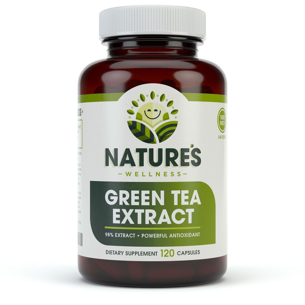 Grüner Tee Extrakt 98% Standardisiert mit EGCG | Gesunde Gewichtsunterstützung, Stoffwechsel, Energie, Herzgesundheit | Grüne Tee Kapseln sind natürliche Koffein Pillen mit Antioxidantien & Kostenlose Radikal Scavenger 1000mg