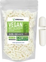 XPRS Nutra Größe 00 Leere Kapseln - 500 Zähler leere vegane Kapseln - Vegetarische leere Pillen - DIY Gemüse Kapsel Füllung- Veggie Pillen Caps (Weiß)