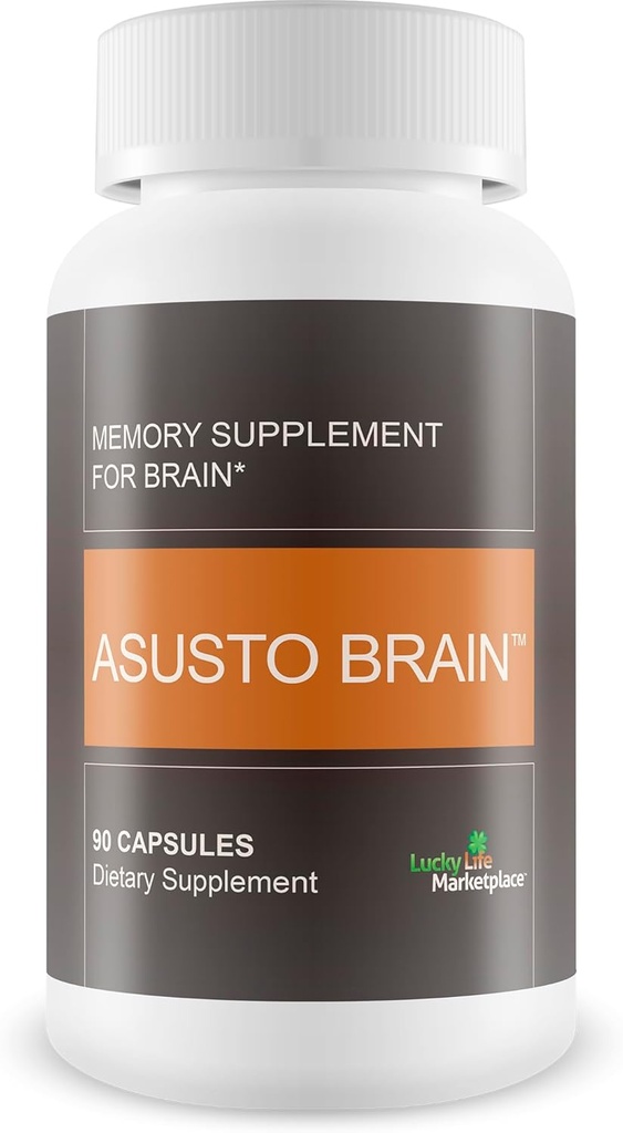 Asusto Memory Supplement für Gehirn - Verbesserte Kapsel Formel - Natürliche Gehirn, Gedächtnis, & Fokus-Unterstützung - Gehirn-Ergänzung - Nootropic - Natural Asusto Sandalwood Verbesserte Formel